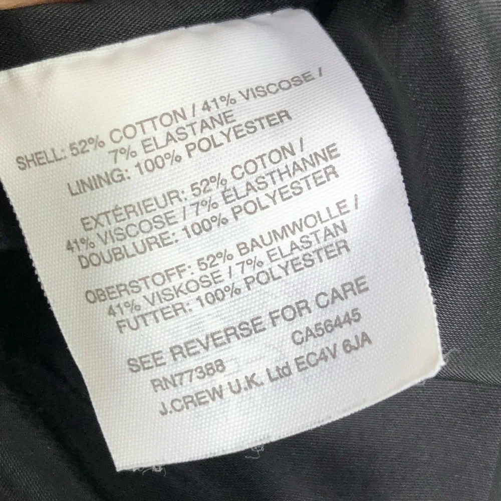 J.Crew BI Stretch black, one button closure blazer